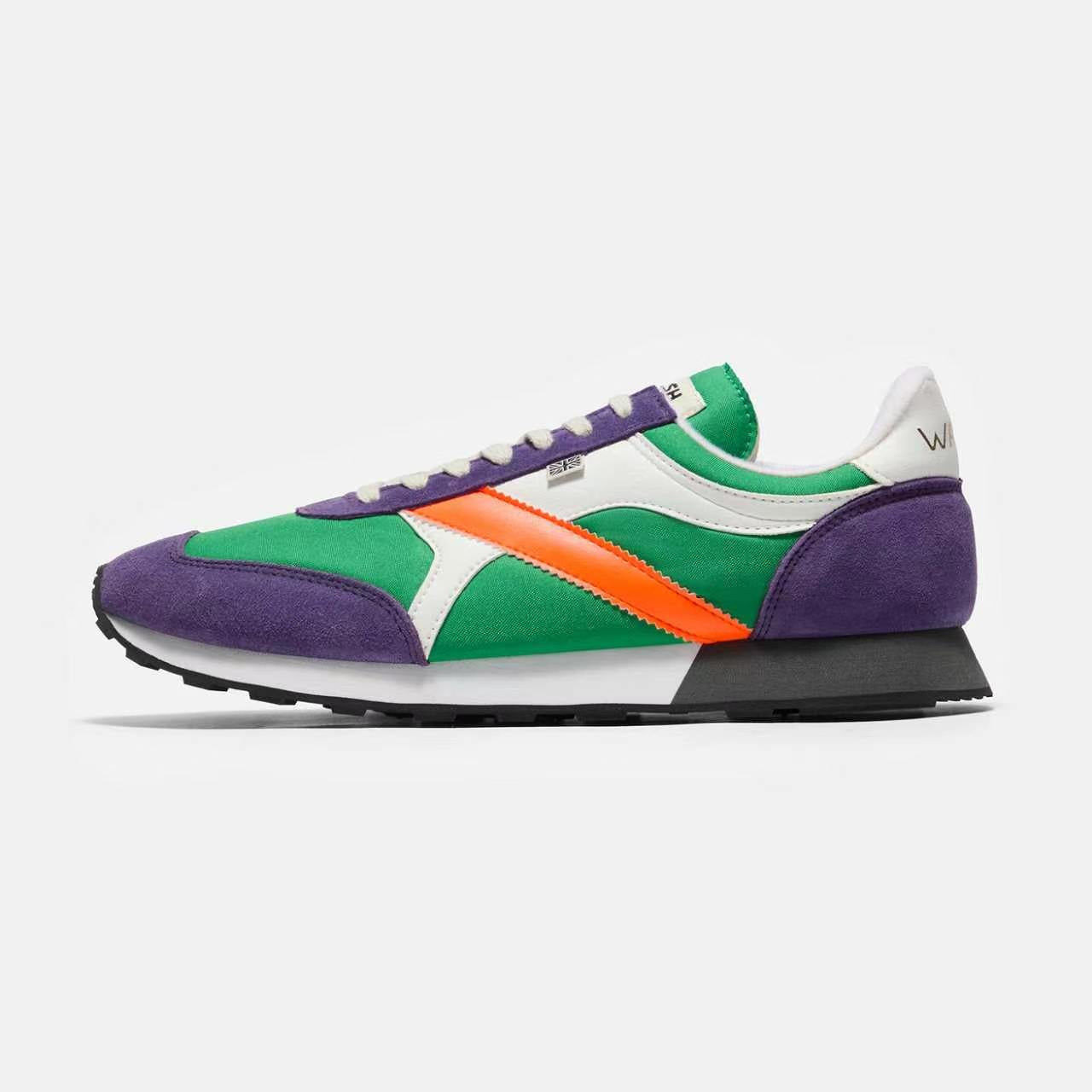 Norman Walsh - Retro Shoes - Tornado - Green Violet White - Made in UK