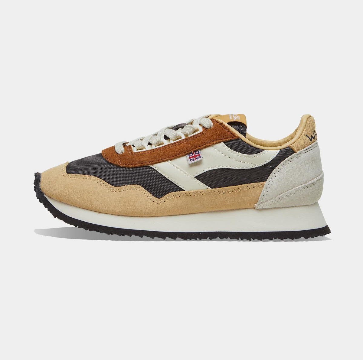 Norman Walsh - Retro Shoes - Ensign - Black & Beige & Yellow 