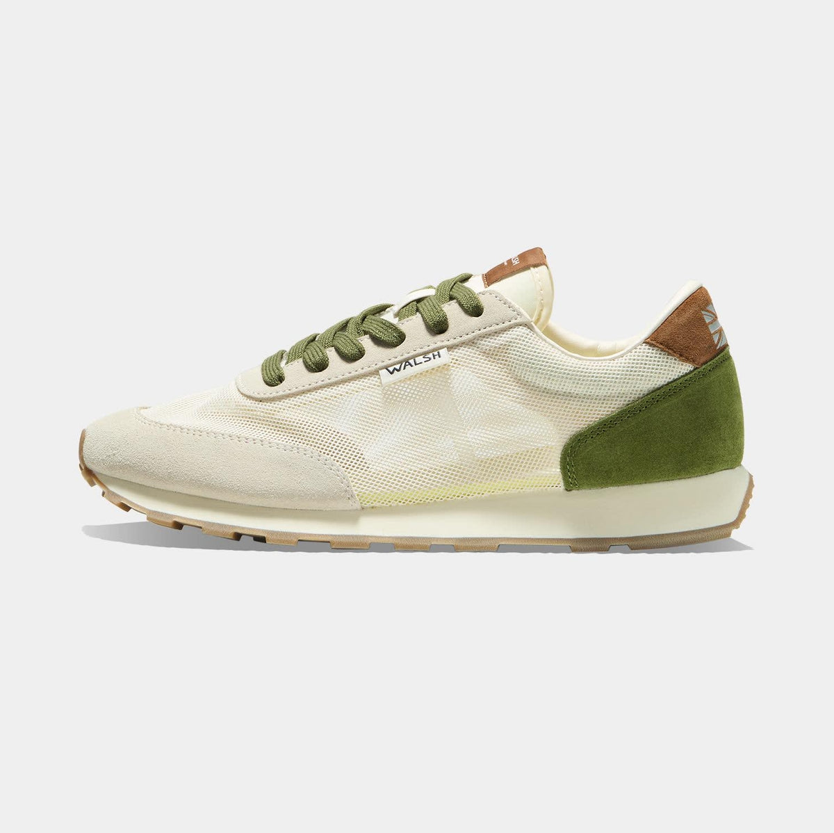 Norman Walsh - Retro Shoes - LA84 - Beige & Grass Green - Handcrafted