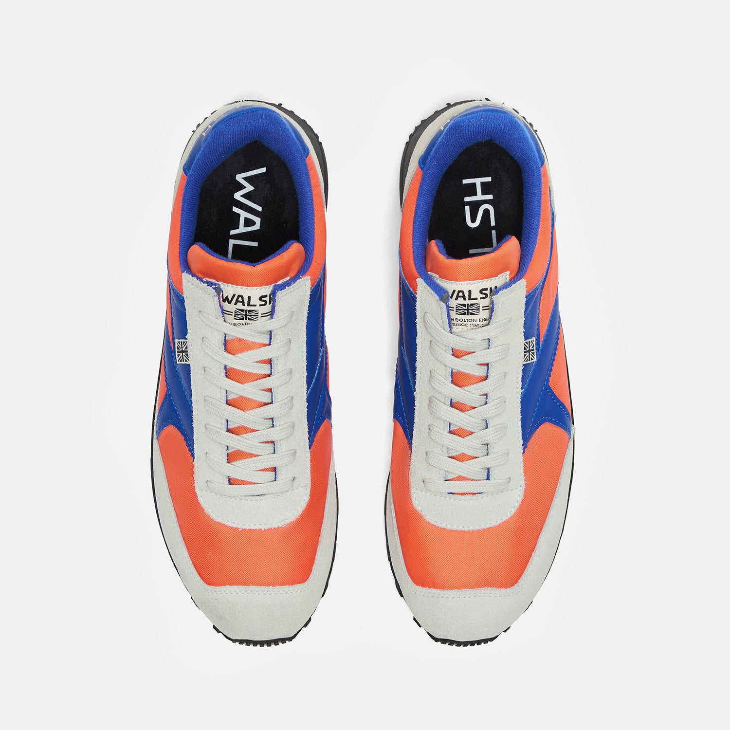 Norman Walsh - Retro Shoes - Tornado - Orange White Blue - Made in UK