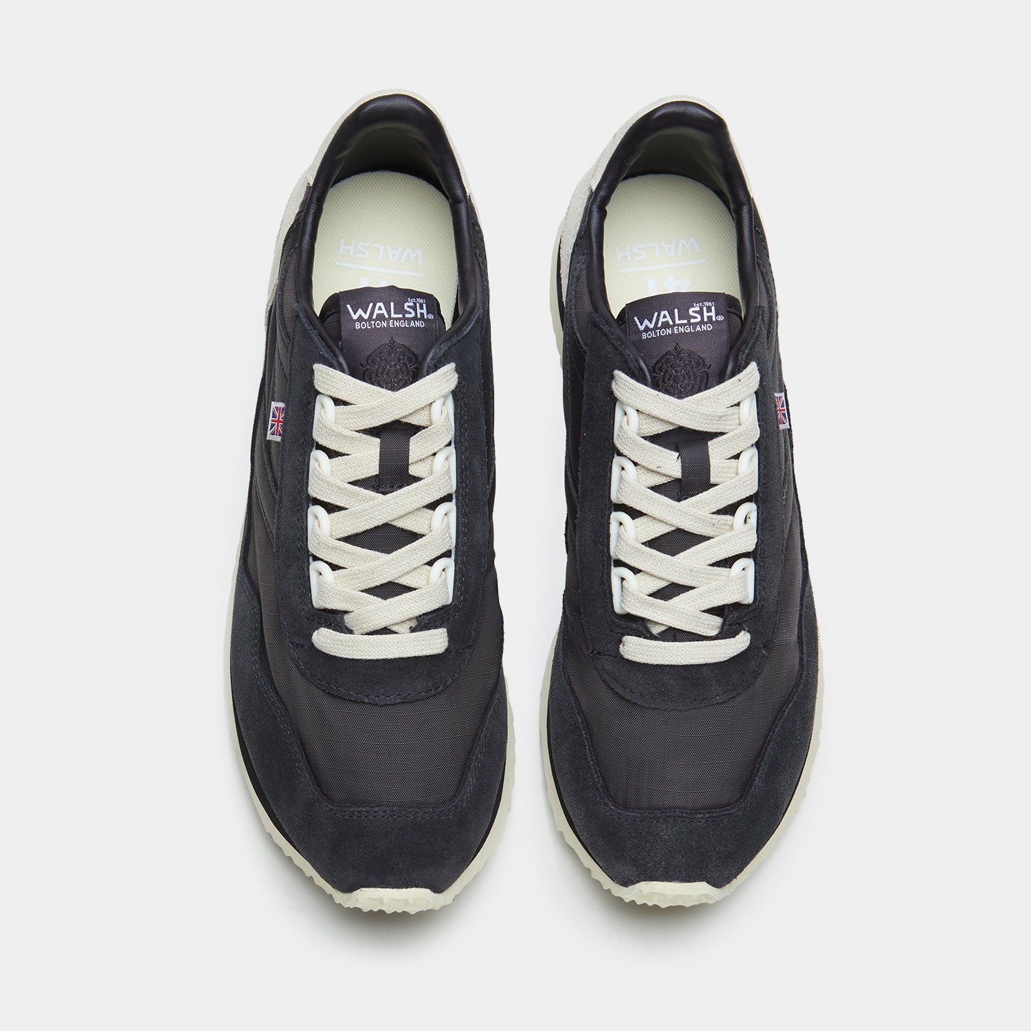 Norman Walsh - Retro Shoes - Ensign - Black & Cream - Handcrafted